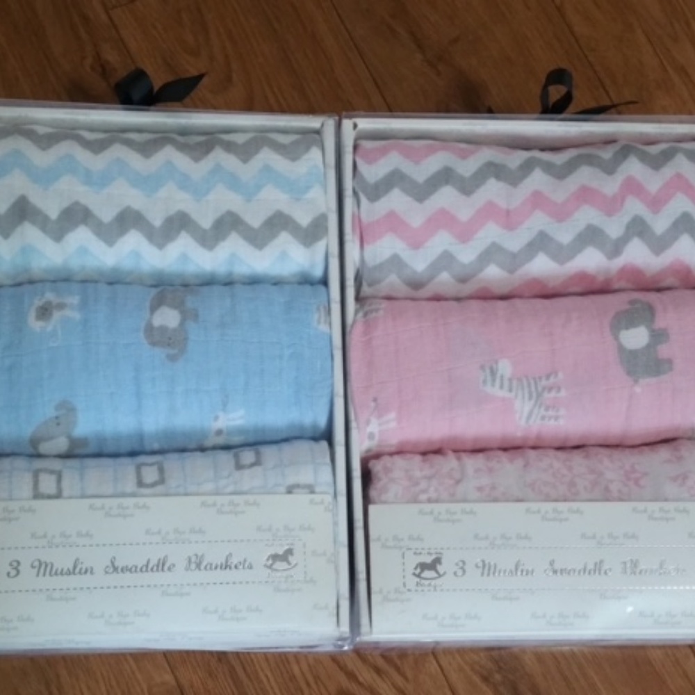 CLOSEOUT!! 100% Cotton Swaddle Blankets (Girl) - Picture 3 of 6
